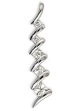 Princess-Cut C.Z. Diamond Sterling Silver Journey Jewelry Pendant (Holiday Special)