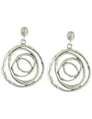 Diamond Earrings Sterling Silver & 14K White Gold Pair 3/8 Ct Tw Diamond Earrings