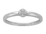 10k White Gold Diamond Solitaire Promise Ring (.03 ct, I-J Color, I2-I3 Clarity), Size 6