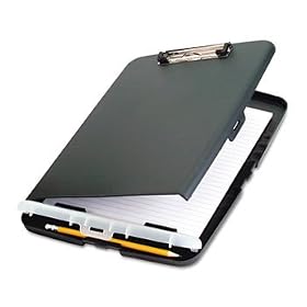 Officemate 83303 - Low Profile Storage Clipboard, 1/2 Capacity, Holds 9w x 12h, Charcoal-OIC83303