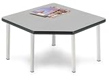 OFM ET3030-GRAY Corner Table - 4 Legs - Gray