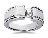 0.50 CTW Men's Diamond Ring in 14K White Gold