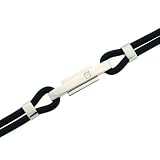Bracelet Mens Stainless Steel Black Rubber CZ Design 8 1/2" Bucasi