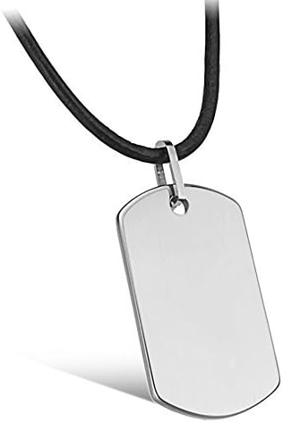 JuliesDeal Fashion Jewelry Fashion Powerful Men's Necklace Silver Pure Tungsten Steel Rectangle Pendant New Design Personality Gift