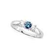 3 Diamond Anniversary Band 1/4 ct. in 14K White Gold with Blue Center Diamond