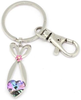 Fashion Scissors Heart Keychain Key Ring Holder Handbag Ring Gold Plated 18k White Gold