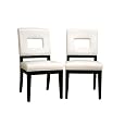 Baxton Studio Diaz White Leather Dining Chair Set of 2
