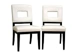 Baxton Studio Diaz White Leather Dining Chair Set of 2