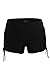 Dokotoo Women's Wide Waistband Swimsuit Bottom Mini Shorts,Black2, Size: US 4-6=Waist 26 inch, Tag Size:Small