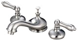 31voUQ%2BXhVL. SL160  Hardware House 489377 Bismark Double Handle Lavatory Faucet with Pop Up Satin Nickel
