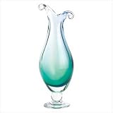31vocHL3l6L. SL160  Tranquil Wave Aqua Green Home Decor Art Glass Vase Reviews