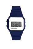 Breo Luminex Unisex Retro Cool Watch with LCD Dial and Blue Plastic Strap Unisex