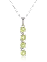 Sterling Silver Peridot Pendant, 18"