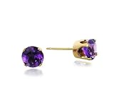 Amethyst Round-Cut Stud Earrings