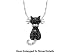 Cute Black and White 1/3 CTW Diamond Cat Pendant
