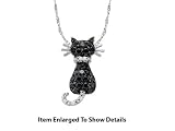Cute Black and White 1/3 CTW Diamond Cat Pendant