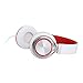 Intone Ms200 Stereo Headsets Strong Low Bass Headphones Earbuds for Smartphones Mp3/4 Laptop Computers Tablet Macbook Folding Gaming Earphones (White/red)