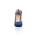 VogueZone009 Womens Closed Round Toe Kitten Heels PU Frosted Mary-jane Pumps with Red Bottom
