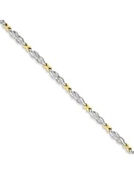 Sterling Silver & 14k Diamond Bracelet, Best Quality Free Gift Box Satisfaction Guaranteed