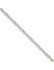 Sterling Silver & 14k Diamond Bracelet
