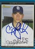 Cliff Bartosh, San Diego Padres, 2002 Bowman Autographed Card