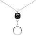 Sterling Silver Black Onyx Cushion 16+2in Y-necklace