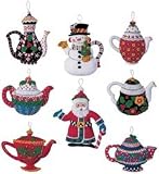 Mary Engelbreit Christmas Tea Pots Ornaments Felt Applique K 5