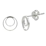 Sterling Silver Small Hoop Within A Hoop Mini Kid Stud Earrings