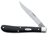 New Case Cutlery Smooth Black G-10 Series 101048 Stainless Steel Slim Line Trapper Clip Knife
