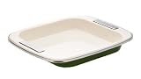 Review Meyer Group Ltd  / Meyer Prestige Country Kitchen Enamel Square Baking Tray, Olive, 9 Inch x 9 Inch
