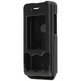 PCMICROSTORE Brand Sony Ericsson W580 W580i S500 Black Rubberize Snap-On Case Cover with Removable Swivel Belt Clip