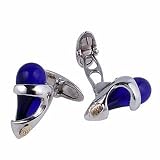 Masini Blue Murano Drop Sterling Silver Cufflinks