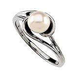 06.00 Mm 14K White Gold Cultured Pearl Ring