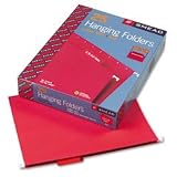 Smead 64067 Hanging folders, recycled, letter size, red, color-matched 1/5 tabs, 25/box