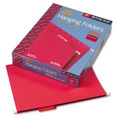Smead 64067 Hanging folders, recycled, letter size, red, color-matched 1/5 tabs, 25/box