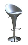 Wholesale Interiors Br302sv C302 - Silver Adjustable Barstool