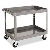 Databazaar提供 Stationery&Grocery Online Shop Ranking 21. TENNSCO Metal Cart With Four Casters, Two Shelves, 500lb Capacity, 24 x 36 x 32, Gray