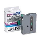 Brother TX7511 1in Black on Green P-Touch Tape