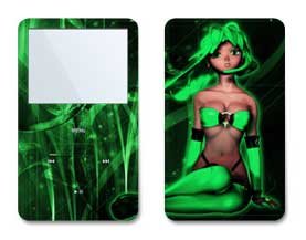 Ghost In The Pod (Green) Design iPod classic 80GB/ 120GB Protector Skin Decal Sticker