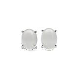 2.90 Carat Genuine Moonstone Sterling Silver Stud Earrings