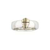 Two-Tone Sterling Silver and 14kt Gold Shield of Faith Men's Ring by Bob Siemon