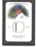 2008 Upper Deck / UD Masterpieces Captured on Canvas #GM Greg Maddux - San Diego Padres (Piece of Authentic Game Used Jersey) (Baseball Cards)