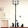 Cats, Birds and Street Lamp Post - Silouhette Wall&hellip 