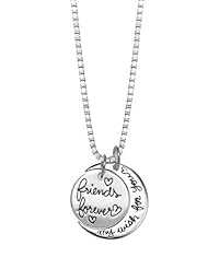 Sterling Silver "Friends Forever My Wish For You" Two Piece Pendant Necklace, 18"