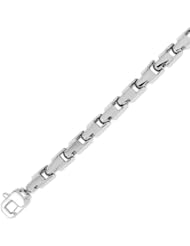 14K Solid White Gold Hip Hop Bullet Chain Bracelet 6.5mm (15/64 in.) - 8.5 in.