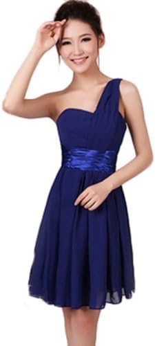 IBEAUTY DRESS One Shoulder Sleeveless Long Evening Dress Dark Blue US 10