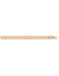 14K Gold Double Link Charm Bracelet 7 Inches