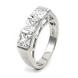 Sterling Silver Cubic Zirconia CZ Wedding Ring - size 5