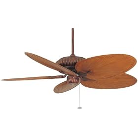 Fanimation FP4320TS-BPP4BR Belleria Tortoise Shell Ceiling Fan with 22-Inch Plastic Palm Narrow Oval Blades