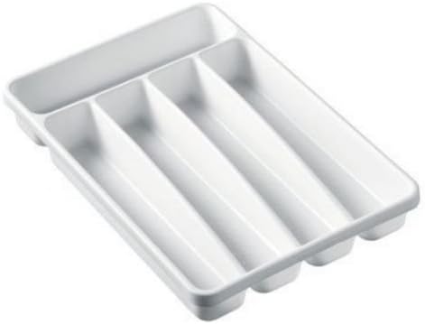 Five compartment cutlery tray Silverware Tray, 12.9" x 9" x 1.8", White,New